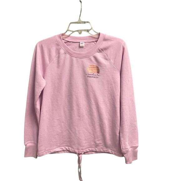 Old Navy NEW Crewneck Pullover Active size Small Positivity Tie Hem Sweatshirt - Picture 1 of 5